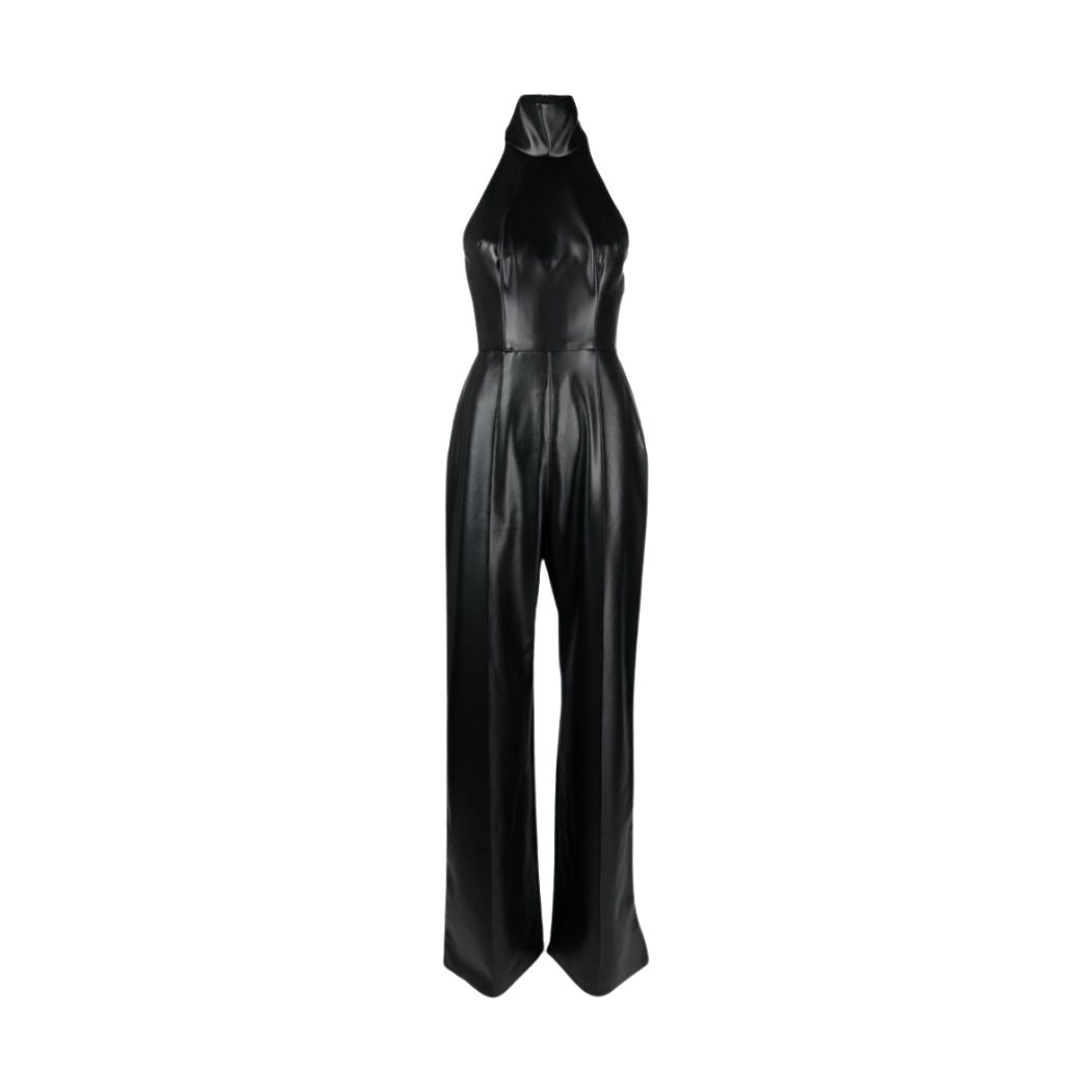 Black Leather Jumpsuit women