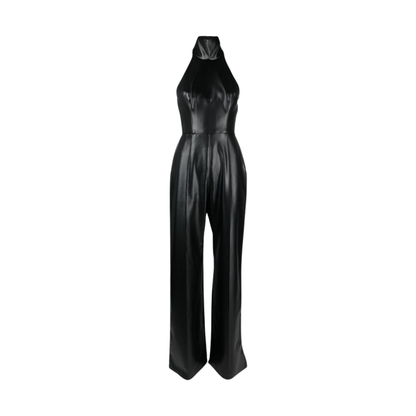 Black Leather Jumpsuit women