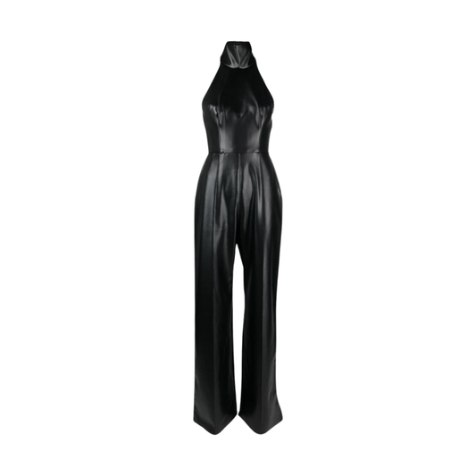 Black Leather Jumpsuit women