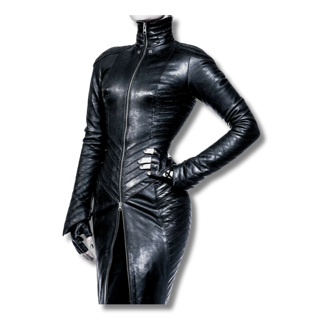 Luna Gothic Body-con Leather Dress