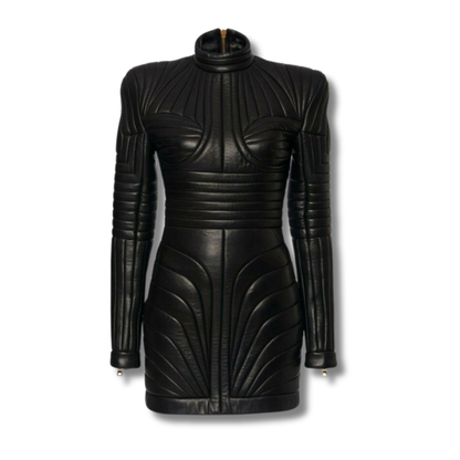 Lindy Quilted Bodycon Leather Dress