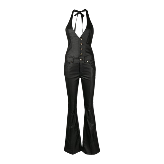 Black Leather Jumpsuit women