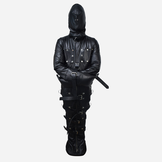 Our premium leather sleepsack, featuring a detachable hood, adjustable fit.