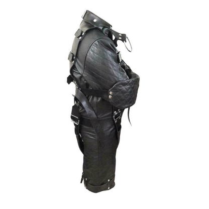 Real Leather Heavy duty suspension straight jacket with suspended straps.