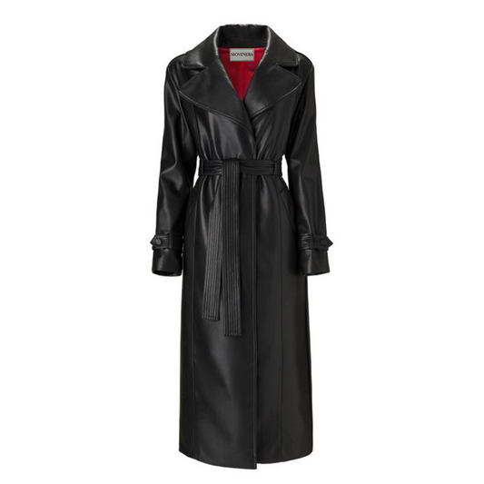 Explore our black genuine leather long coat for men and women, designed with a lapel collar and adjustable waist belt. This timeless full-length coat combines durability and sophistication, making it the perfect addition to your wardrobe. Ideal for those seeking stylish, affordable long leather coats for winter or vintage-inspired designs. Custom sizing available at lilibet!