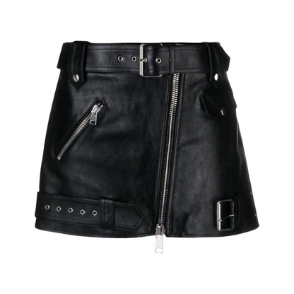 Leather biker skirts best sale