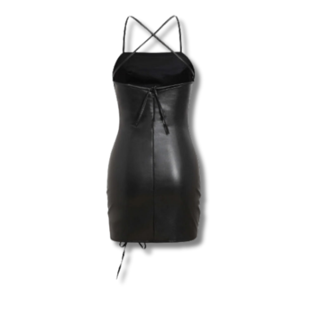 Black Leather dress women