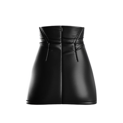 our chic leather skirt featuring attached corset detailing for a unique look. Accentuating curves with double darts and a YKK zipper closure, this handmade piece offers superior quality and durability. Perfect for nights out or adding edge to your daily attire. Size inclusive skirt from XS - 4XL