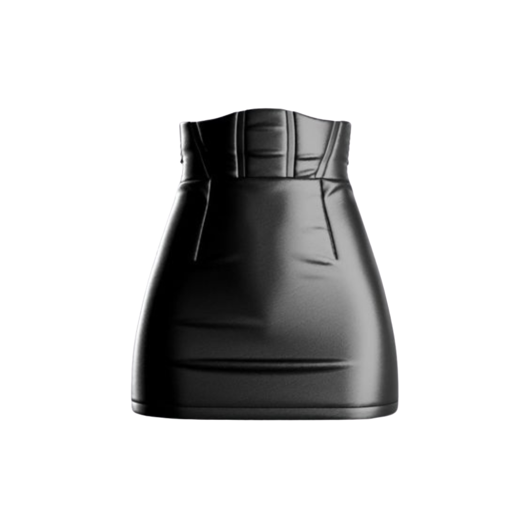 our chic leather skirt featuring attached corset detailing for a unique look. Accentuating curves with double darts and a YKK zipper closure, this handmade piece offers superior quality and durability. Perfect for nights out or adding edge to your daily attire. Size inclusive skirt from XS - 4XL