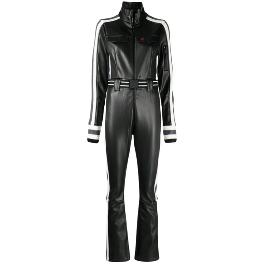 Experience protection and style with our Full Sleeve Leather Biker Jumpsuit. Featuring sporty white details, a convenient zip-up design, and comfortable leather construction, this jumpsuit offers both fashion and function. Shop now! size inclusive jumpsuit we also custom make these jumpsuits for you 