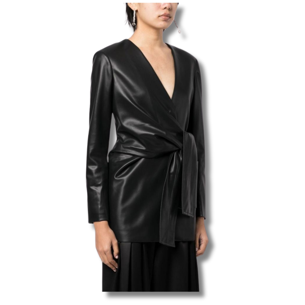 Willa Genuine Leather Shirt Dress